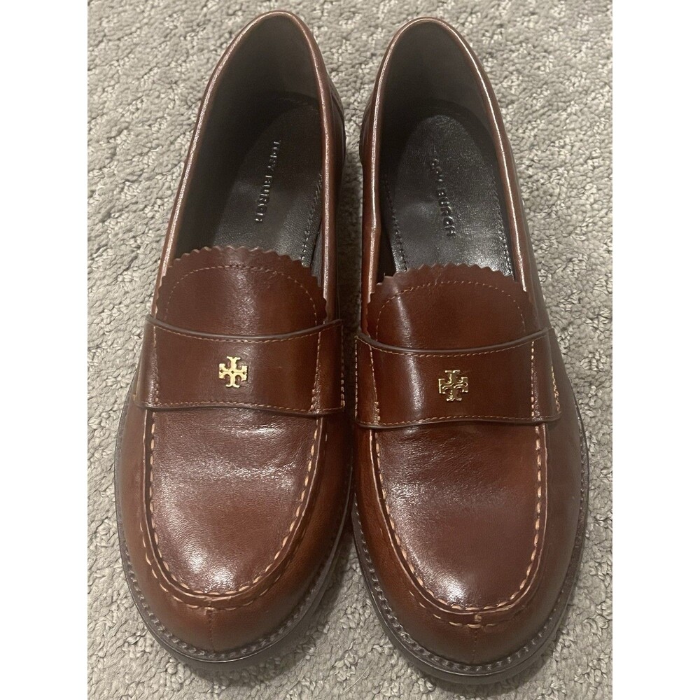 TORY BURCH Classic Loafer - Negroni brown Leather Women's Size 6 - Picture 1 of 10